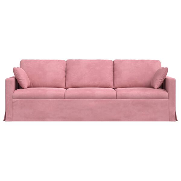 vidaXL Sof&aacute; Rosa 228 x 78 x 80 cm Terciopelo