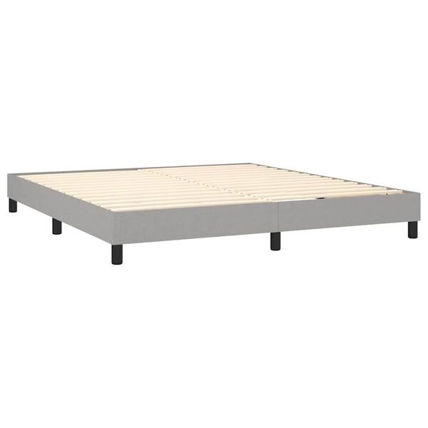 vidaXL Cama box spring con colch&oacute;n tela gris claro 160x200 cm