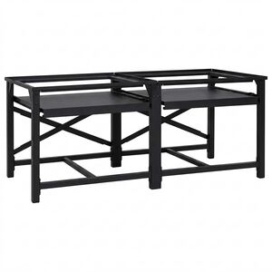 vidaXL Pedestal para Lavadora 2 pcs Negro 120 x 56 x 52 cm Acero