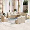 vidaXL Set de sof&aacute;s de jard&iacute;n 11pzas con cojines rat&aacute;n sint&eacute;tico beige
