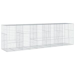 vidaXL Cesta de gaviones con cubierta hierro galvanizado 500x100x150cm