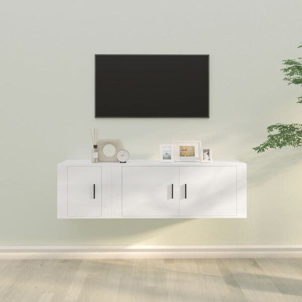 vidaXL Set de muebles de TV 2 piezas madera contrachapada blanco