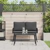 vidaXL Conjunto de Comedor de Jard&iacute;n 2 pcs Negro rat&aacute;n sint&eacute;tico