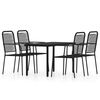vidaXL Juego de comedor de jard&iacute;n 5 piezas negro