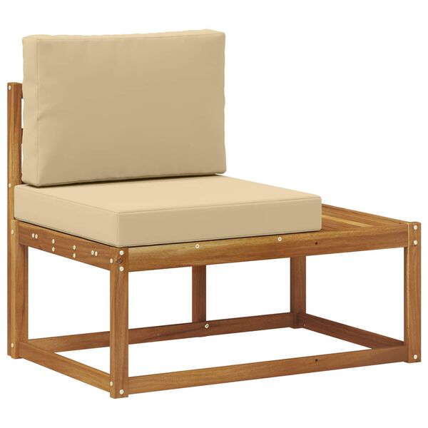 vidaXL Sof&aacute; de esquina exterior con coj&iacute;n Natural 91 x 63 x 73 cm