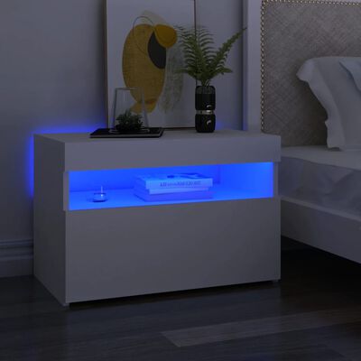 vidaXL Muebles de TV con luces LED 2 uds blanco 60x35x40 cm