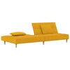 vidaXL Sofá cama de 2 plazas con dos almohadas tela color amarillo