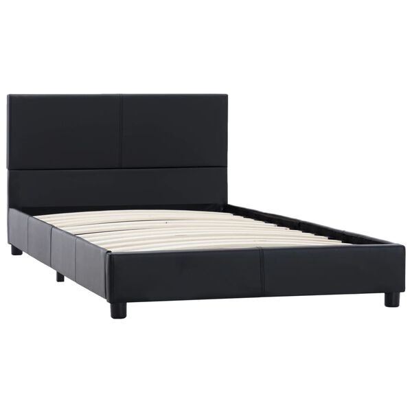 vidaXL Estructura de cama de cuero sint&eacute;tico negro 100x200 cm