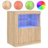 vidaXL Aparador con luces LED roble Sonoma 60,5x37x67 cm