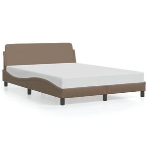 vidaXL Estructura de cama Dover cuero sint&eacute;tico capuchino 140x200cm