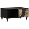 vidaXL Mesa de Caf&eacute; Negro 80 x 50 x 40 cm Madera de mango maciza