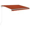vidaXL Toldo autom&aacute;tico LED sensor de viento naranja marr&oacute;n 350x250 cm