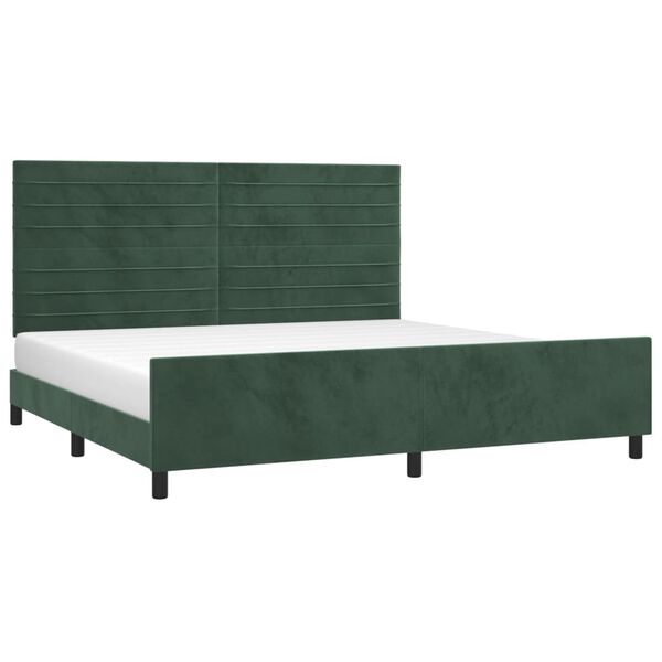 vidaXL Estructura cama sin colchón terciopelo verde oscuro 200x200 cm