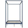 vidaXL Estructura de cama dosel 4 cajones madera pino gris 140x200 cm