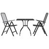 vidaXL Juego de comedor de jard&iacute;n 3 pzas malla met&aacute;lica gris antracita