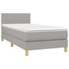 vidaXL Cama box spring con colch&oacute;n tela gris claro 80x200 cm