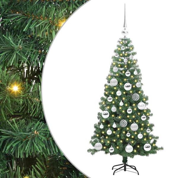 vidaXL &Aacute;rbol de Navidad con 150 LED con soporte Verde 120 cm PVC