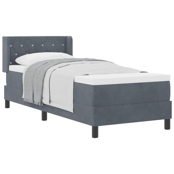 vidaXL Cama tipo Box Spring Gris oscuro 200 x 80 cm Terciopelo