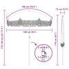 vidaXL Parasol de playa Gris y 160 x 160 x 196 cm Poli&eacute;ster y Acero