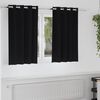 vidaXL Cortinas Opacas con Anillas 2 pcs Negro 140 x 140 cm Poli&eacute;ster