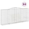 vidaXL Cestas de gaviones 4 uds forma de arco hierro 400x50x180/200 cm