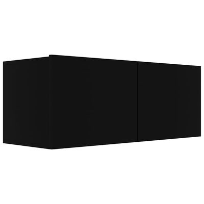 vidaXL Set de muebles de salón TV 5 piezas madera de ingeniería negro