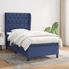 vidaXL Cama box spring con colch&oacute;n tela azul 80x200 cm