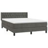 vidaXL Cama box spring con colch&oacute;n terciopelo gris oscuro 140x200 cm