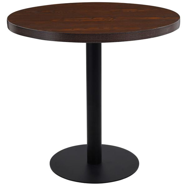 vidaXL Mesa de bistr&oacute; MDF marr&oacute;n oscuro 80 cm