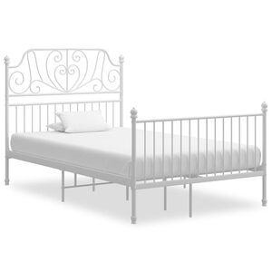 vidaXL Estructura de cama sin colch&oacute;n metal blanco 120x200 cm