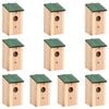 vidaXL Casa para p&aacute;jaros 10 unidades madera maciza de abeto 12x12x22cm
