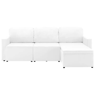 vidaXL Sofá cama modular de 3 plazas de cuero sintético blanco