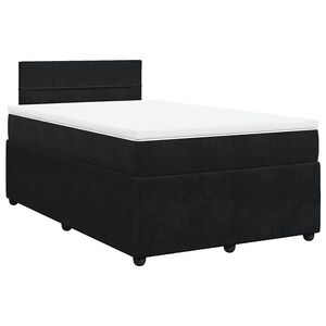 vidaXL Cama box spring con colch&oacute;n terciopelo negro 120x200 cm