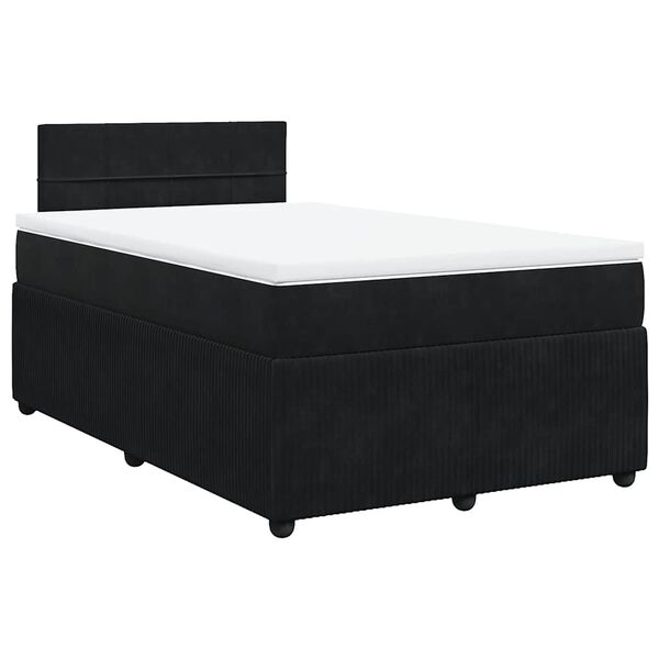 vidaXL Cama box spring con colch&oacute;n terciopelo negro 120x200 cm