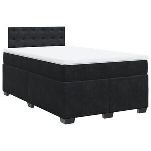 vidaXL Cama box spring con colch&oacute;n terciopelo negro 120x200 cm