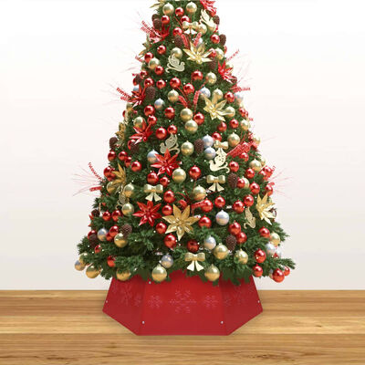 vidaXL Falda del árbol de Navidad roja Ø68x25 cm