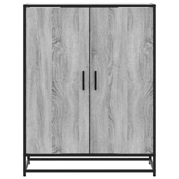 vidaXL Zapatero madera de ingenier&iacute;a y metal gris Sonoma 75x38x97,5 cm