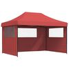 vidaXL Tienda de fiesta plegable Pop-Up 3 paredes laterales burdeos