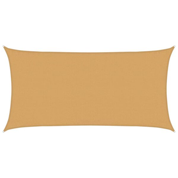 vidaXL Toldo de vela rectangular HDPE arena 160 g/m&sup2; 3x6 m