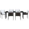 vidaXL Conjunto de Comedor de Jard&iacute;n 7 pcs Marr&oacute;n y Negro