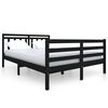 vidaXL Estructura de cama de madera maciza negra 140x190 cm