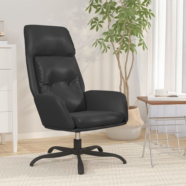 vidaXL Sill&oacute;n de relax de cuero sint&eacute;tico negro