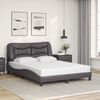 vidaXL Estructura de cama con LED sin colch&oacute;n Hvar gris 140x190 cm