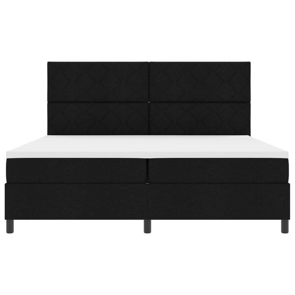 vidaXL Cama tipo Box Spring con colch&oacute;n Negro 200 x 200 cm tela