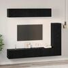 vidaXL Conjunto de mueble de TV 6 pcs Roble Negro Madera de ingenier&iacute;a