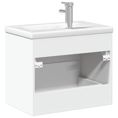 vidaXL Mueble de baño con lavabo integrado blanco