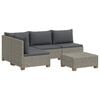 vidaXL 5 uds. Conjunto de Lounge de Rat&aacute;n con Cojines GENDT Gris Kubu