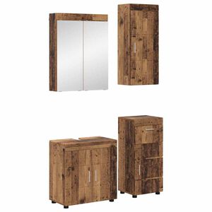 vidaXL Juego de muebles de ba&ntilde;o con caj&oacute;n TULUM Madera vieja