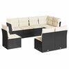 vidaXL Set de sof&aacute;s de jard&iacute;n 8 piezas y cojines rat&aacute;n sint&eacute;tico negro