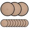 vidaXL Manteles de yute 12 uds. Natural y negro 100% yute tosas